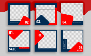 وکتور کادر و قاب مربعی قرمز و سرمه ای